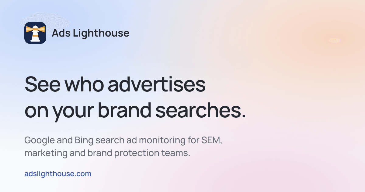 Ads Lighthouse — Brand Search Ad Monitoring logo