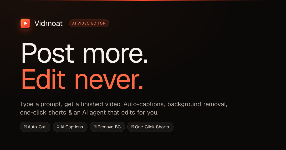 Vidmoat: AI Video Editor logo