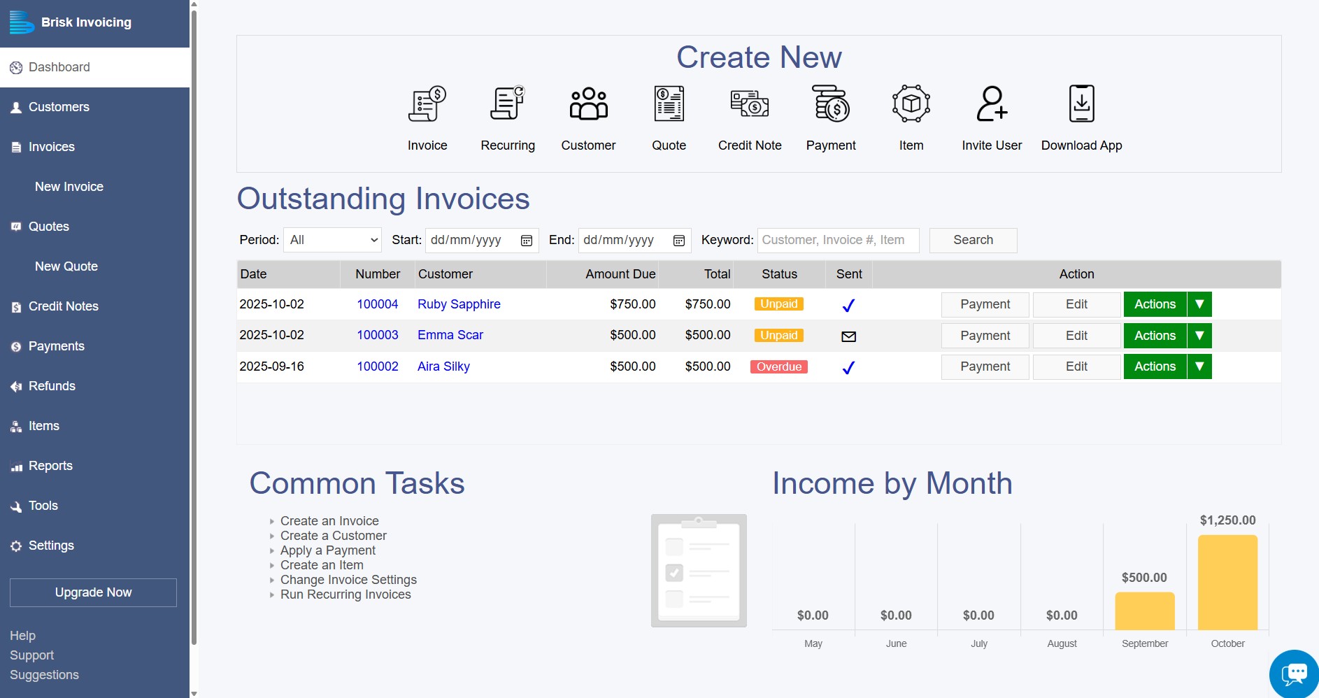 Brisk Invoicing: Create Professional Invoices Online screenshot
