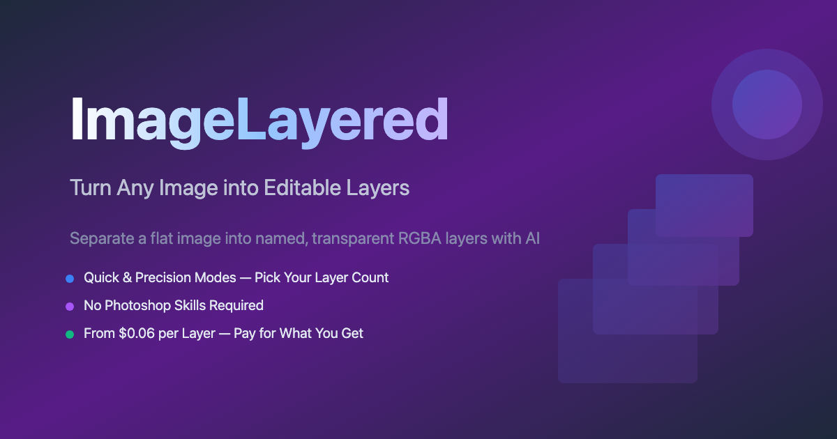 ImageLayered - AI Image Layer Decomposition Tool screenshot