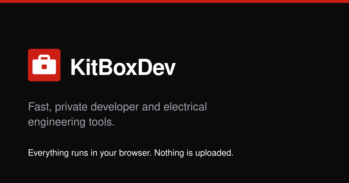 KitBoxDev: Fast, Private, In-Browser Tools for Developers screenshot