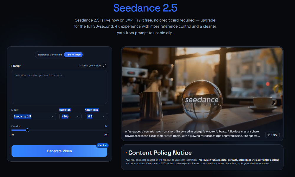 Seedance 2.5 screenshot