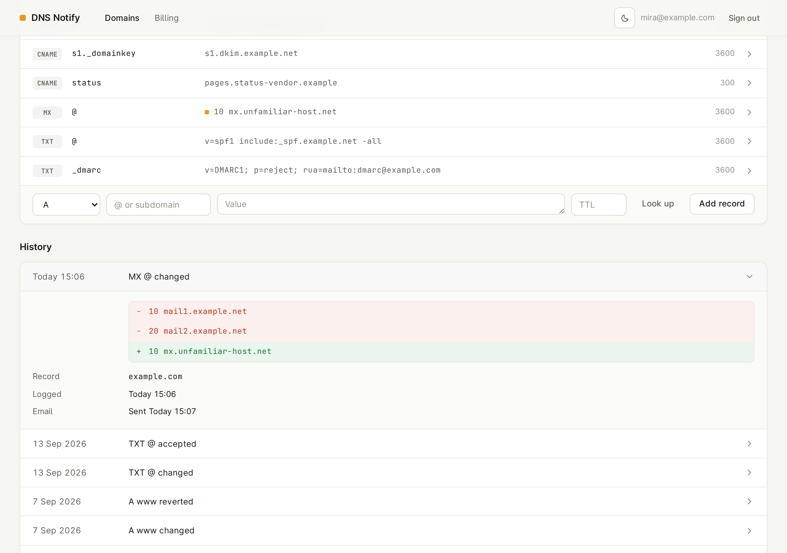 DNS Notify screenshot