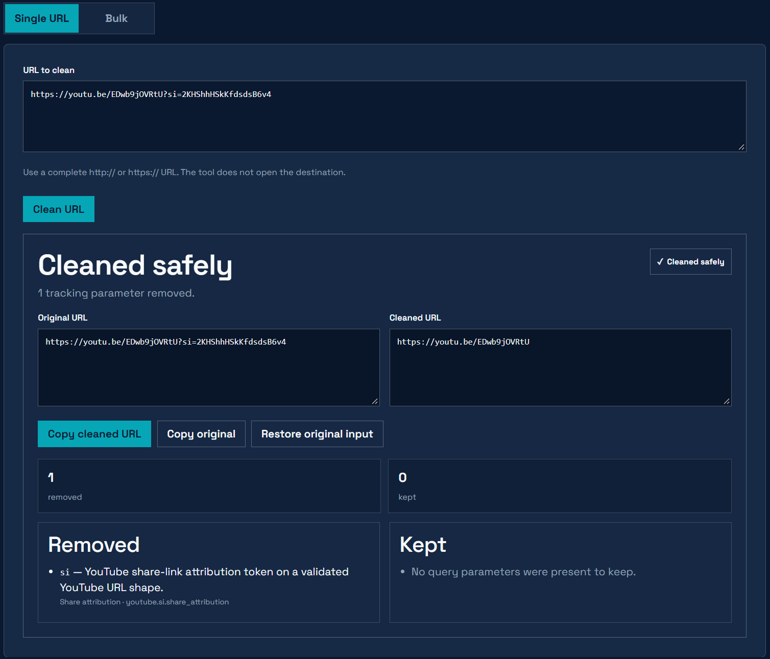 URL Cleaner screenshot