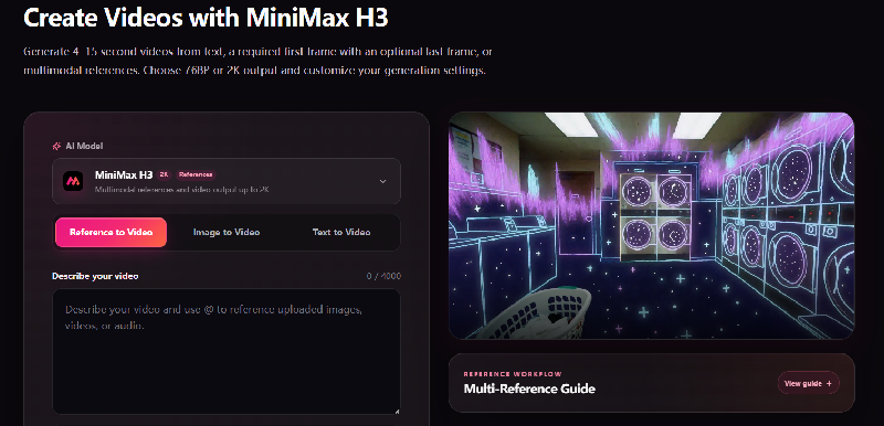 MiniMax H3 - Create 2K AI Videos from Text & References screenshot