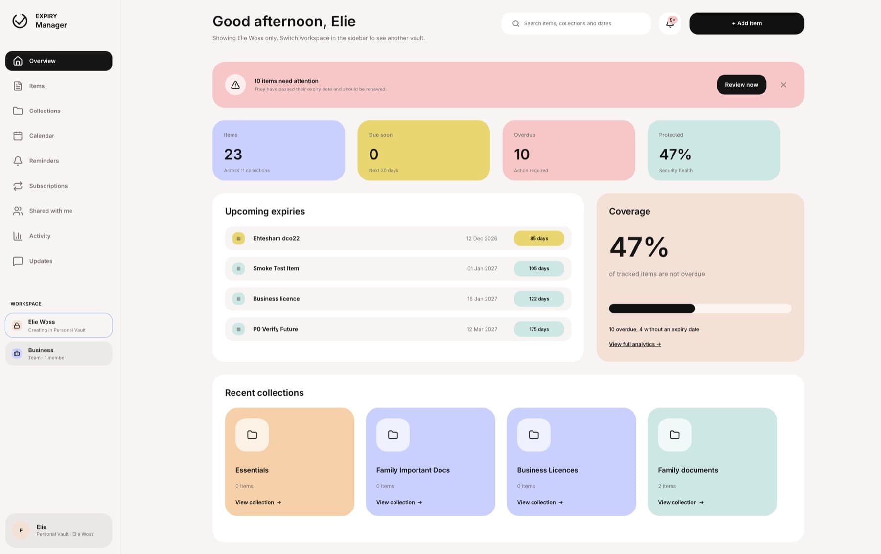Expiry Manager screenshot