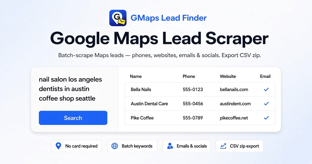 Google Maps Lead Scraper: Extract Business Leads from screenshot