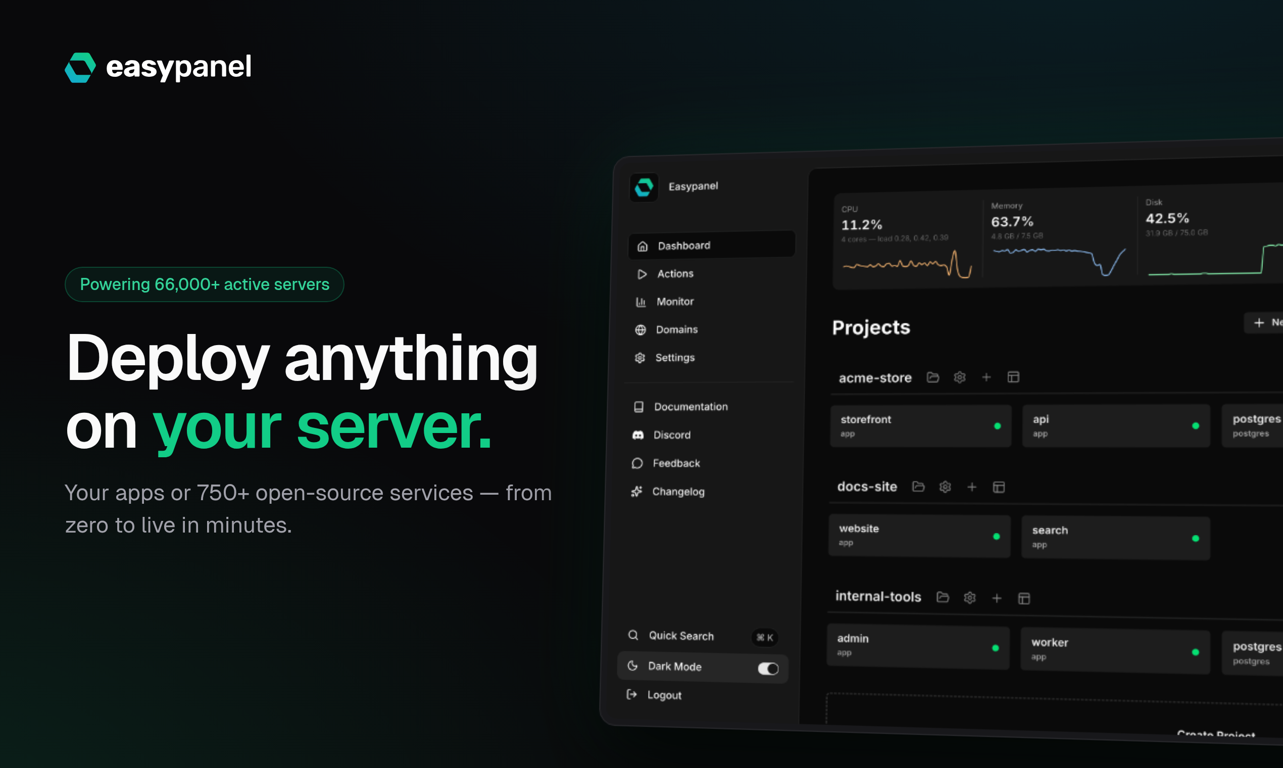 Easypanel screenshot