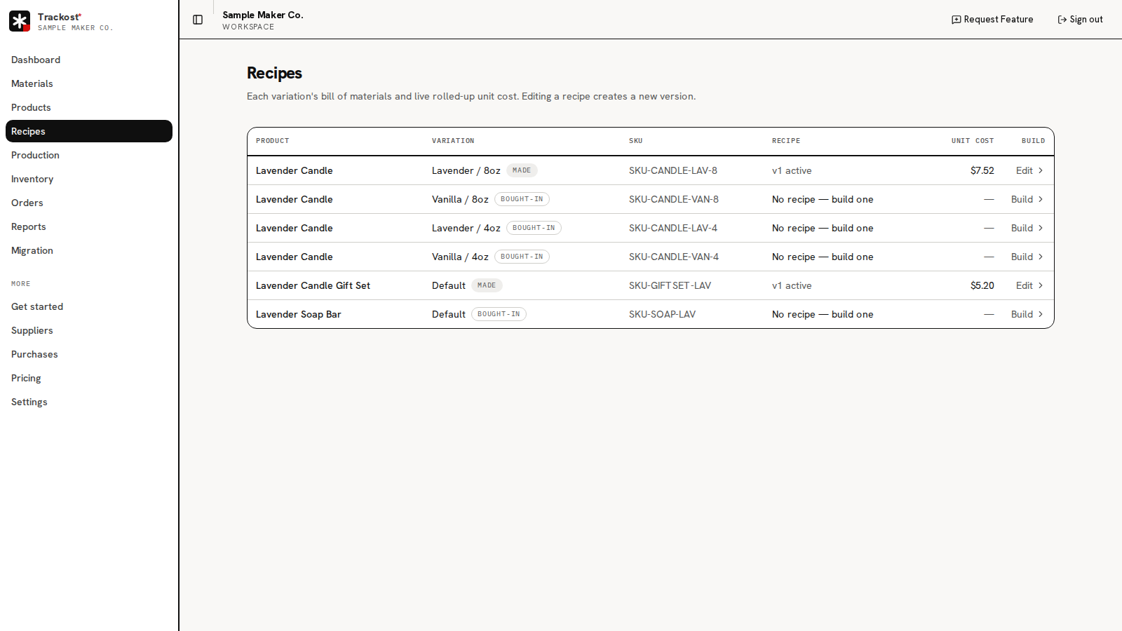Trackost screenshot