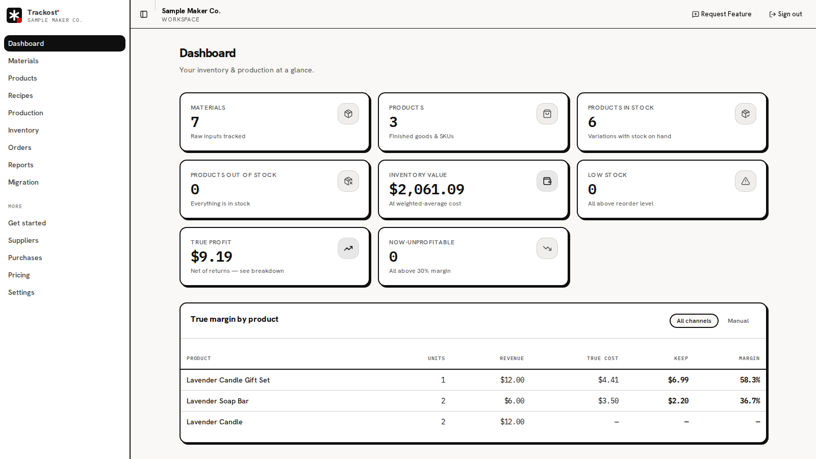 Trackost screenshot