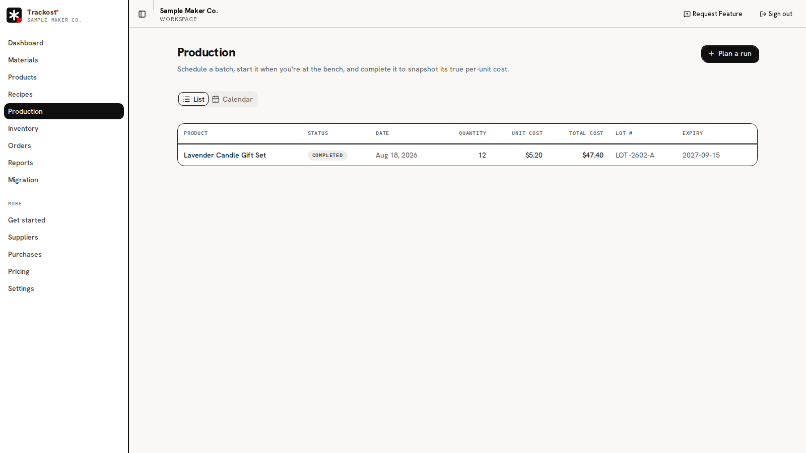 Trackost screenshot