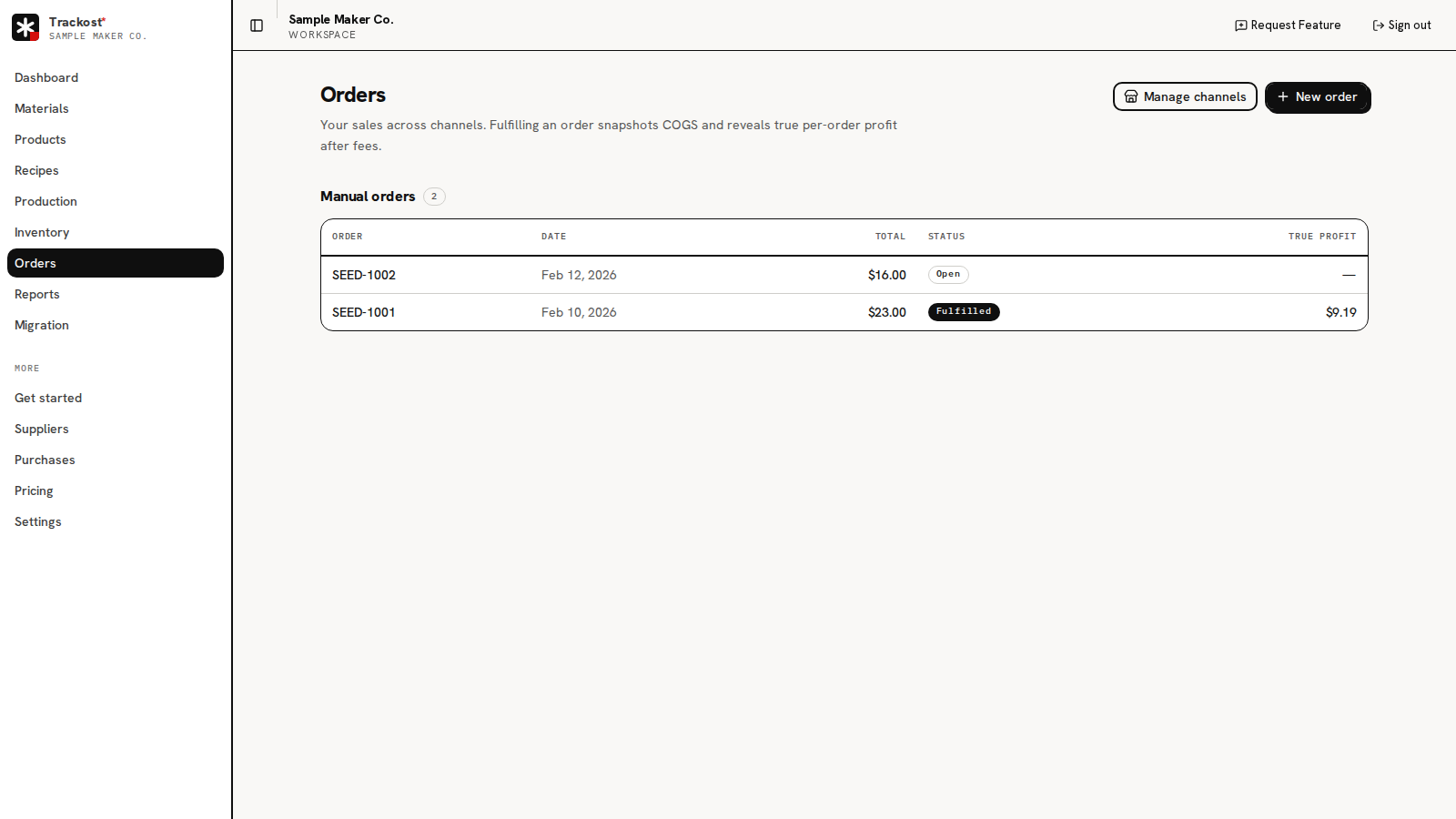 Trackost screenshot