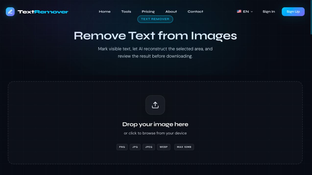 Text Remover - AI-Powered Image Text Removal Tool screenshot
